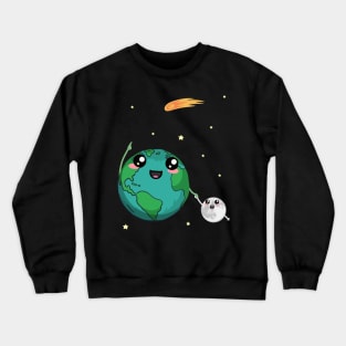 Earth And Moon Cute Uncle Halley Crewneck Sweatshirt